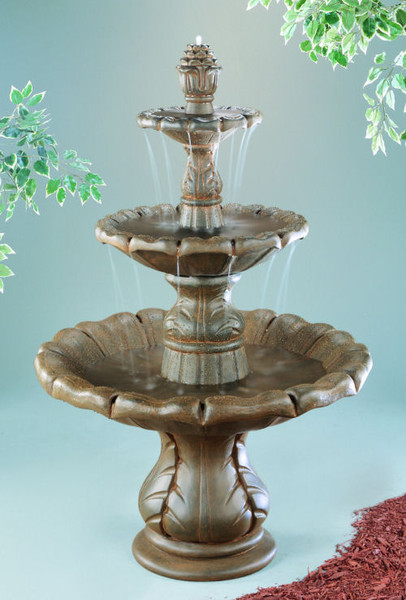 Classical Three Tiered Finial Fountain